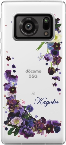 AQUOS R6 アクオスR6 SH-51B らふら 名入れ スマホケース ラインストーン スマホカバー 押し花風 ウィンドーフラワー｜laugh-life｜06