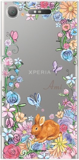 Xperia XZ1 ケース SO-01K SOV36 701so エクスペリアXZ1 カバー らふら 名入れ ウサギ｜laugh-life｜10