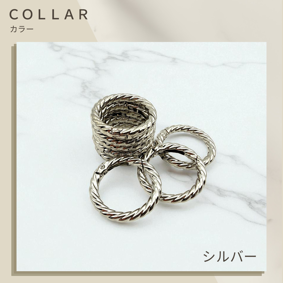 ツイスト 丸型 カラビナ KC金 シルバー 3...の詳細画像4