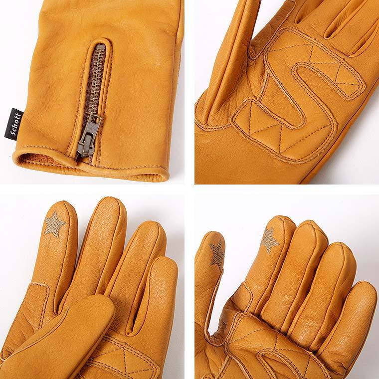 schott レザーグローブ　Lサイズ Schott｜ZIP LEATHER GLOVE/ジップレザーグローブ | Rakuten