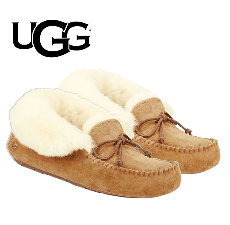 UGG アグ レディース モカシン 秋冬 W Alena 1004806 アレーナ スリッポン ブーツ シューズ ファー ボア シープスキン スエード  セレブ ファッション