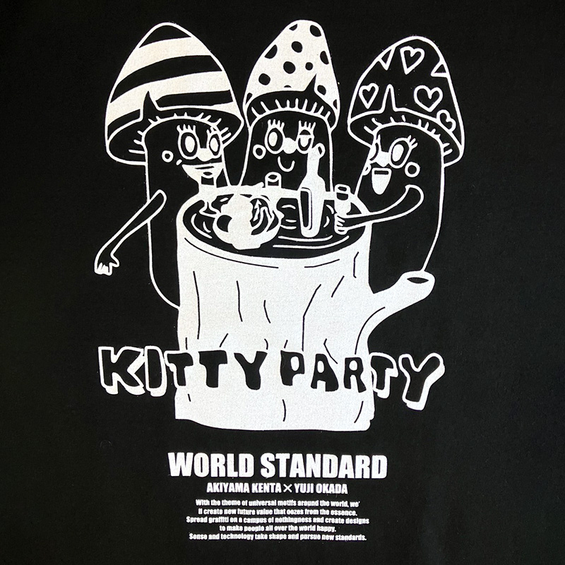 アキナ秋山コラボ】WORLD STANDARD クルーネック KITTY PARTY プリント