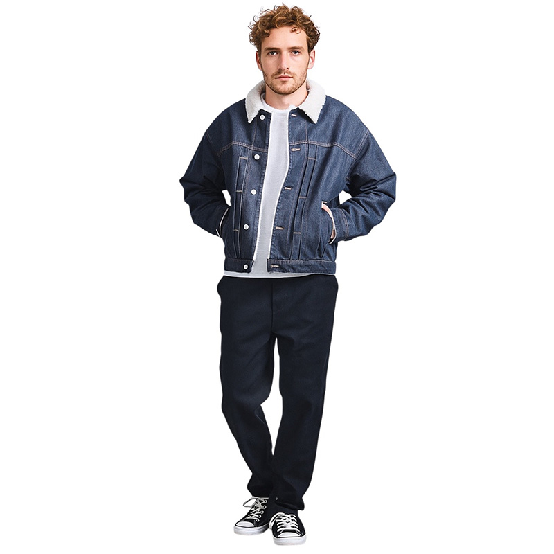 LAXNY】裏ボア デニムジャケット メンズ 冬 アウター 防寒 ジージャン