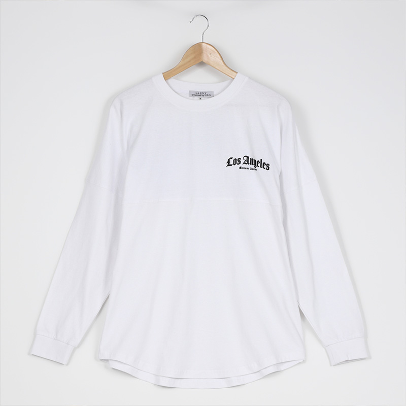 バックロゴ 発泡プリント ロングスリーブTシャツ ビッグシルエット