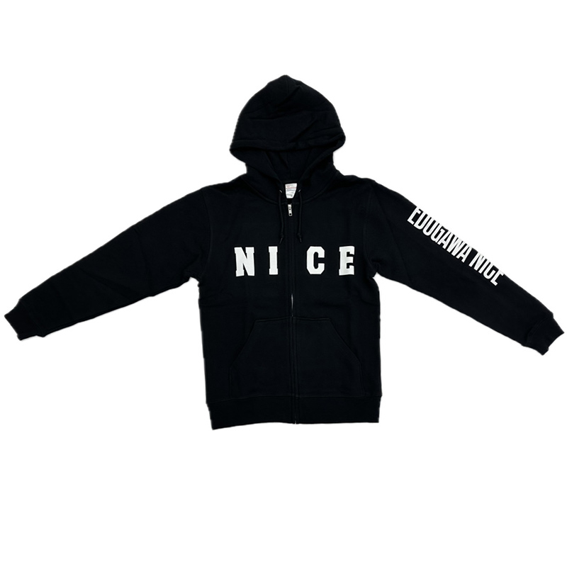 ういちの江戸川ナイスぅ〜っ！グッズ Type2 ジップアップパーカー 黒