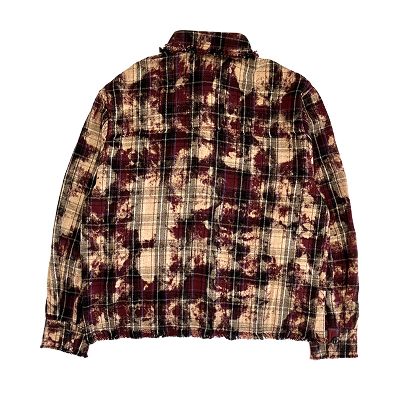 LAXNY】レイヤードが決まるショート丈 カットオフチェックシャツ