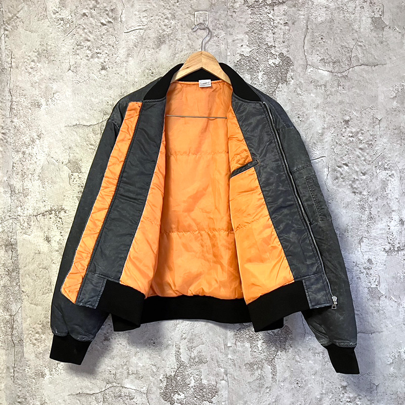 ヴィンテージ加工 ヘビーナイロンMA-1 防風 防寒 エコダウン
