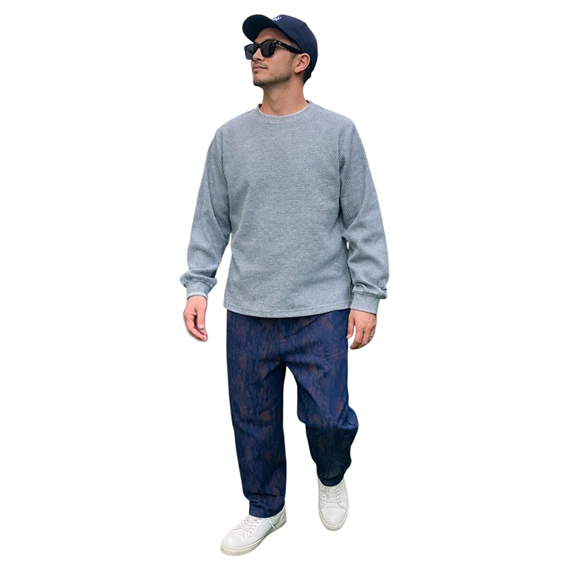 LAXNY】ワッフル ロンT メンズ 長袖Tシャツ サーマル 保温 ワッフル