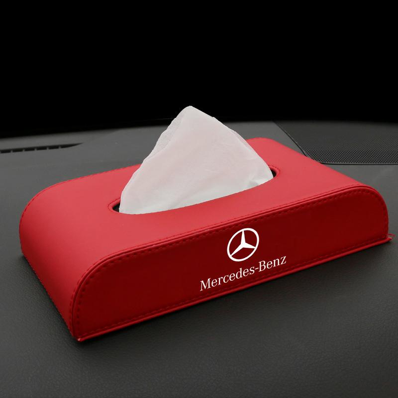 革製ティッシュケース メルセデスベンツ 車用ティッシュボックス PUレザー 高級ティッシュ