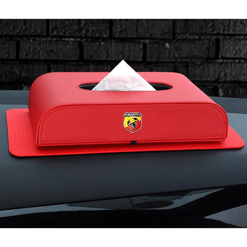 アバルト 車用ティッシュボックス PUレザー 高級ティッシュケース 磁石