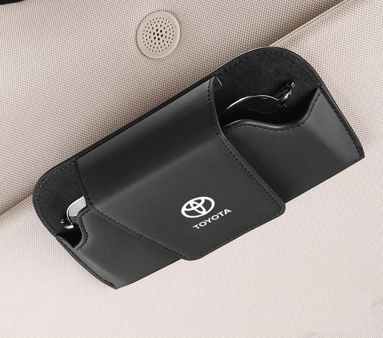 新品/ブラック サングラス ケース付き-- トヨタ（TOYOTA） ◇トヨタ TOYOTA◇ブラック◇サングラス収納 レザー