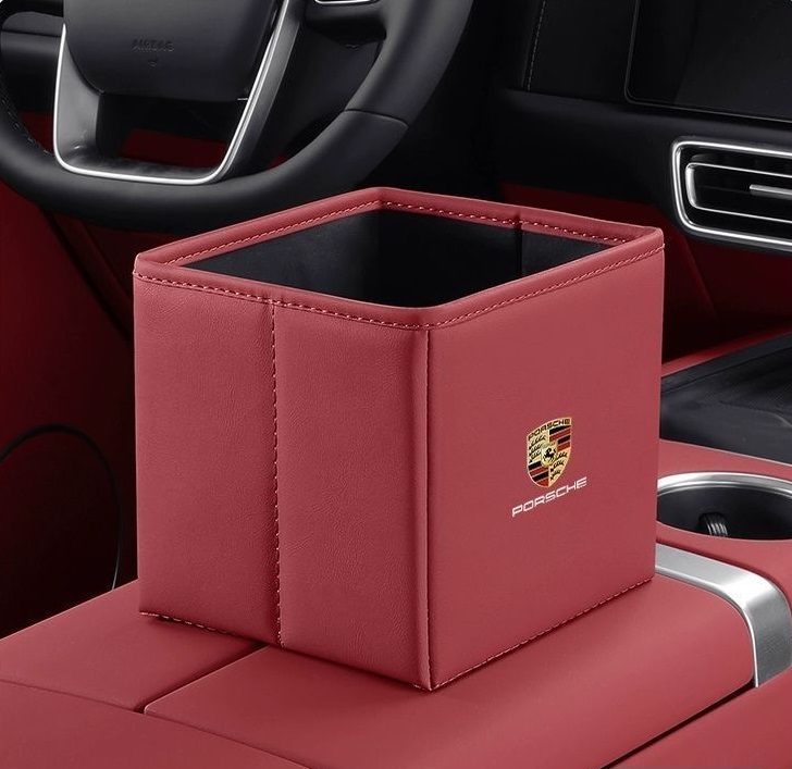 PORSCHE（ポルシェ） ☆ポルシェ PORSCHE☆レッド☆車用ゴミ箱 多機能