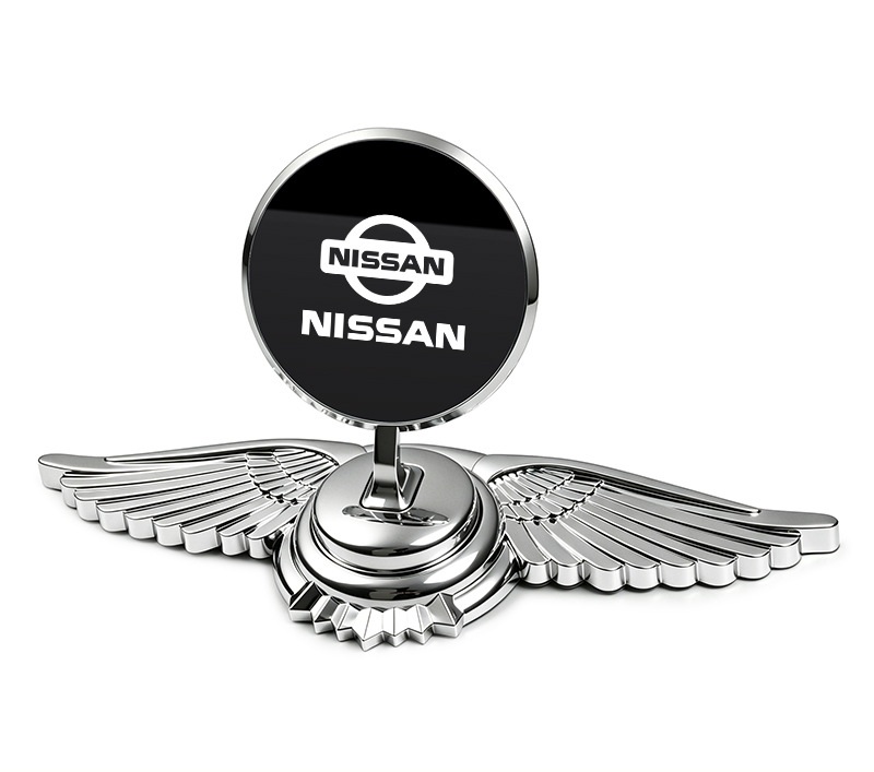 日産（NISSAN） ☆日産 NISSAN☆シルバー/ブラック鏡面☆車ボンネット