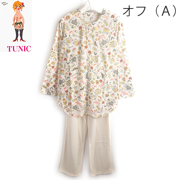 パジャマ 日本製 TUNIC チュニック パイルジャガード素材 パリプリント