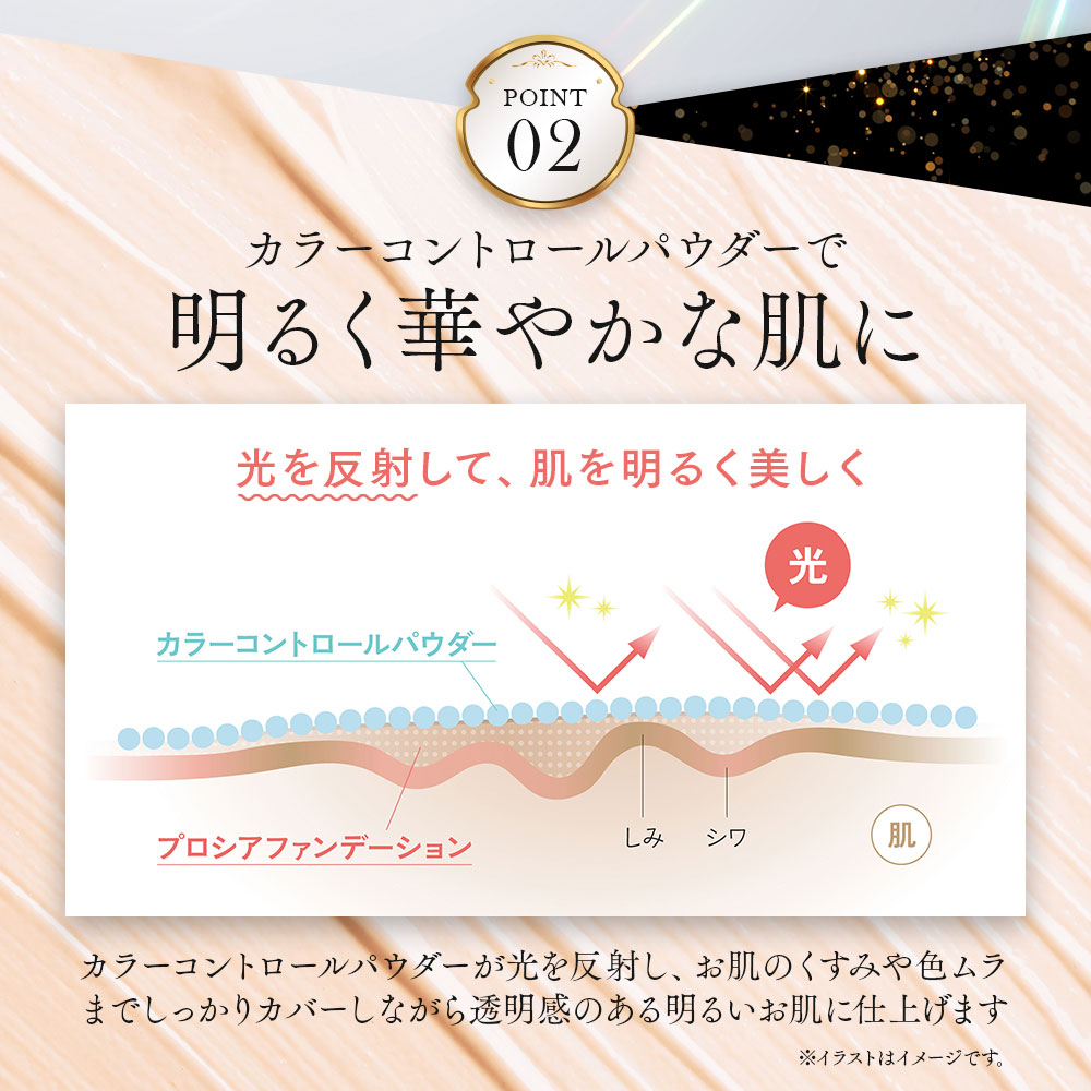 プロシアファンデーションUV 本体 パフ ケース付き