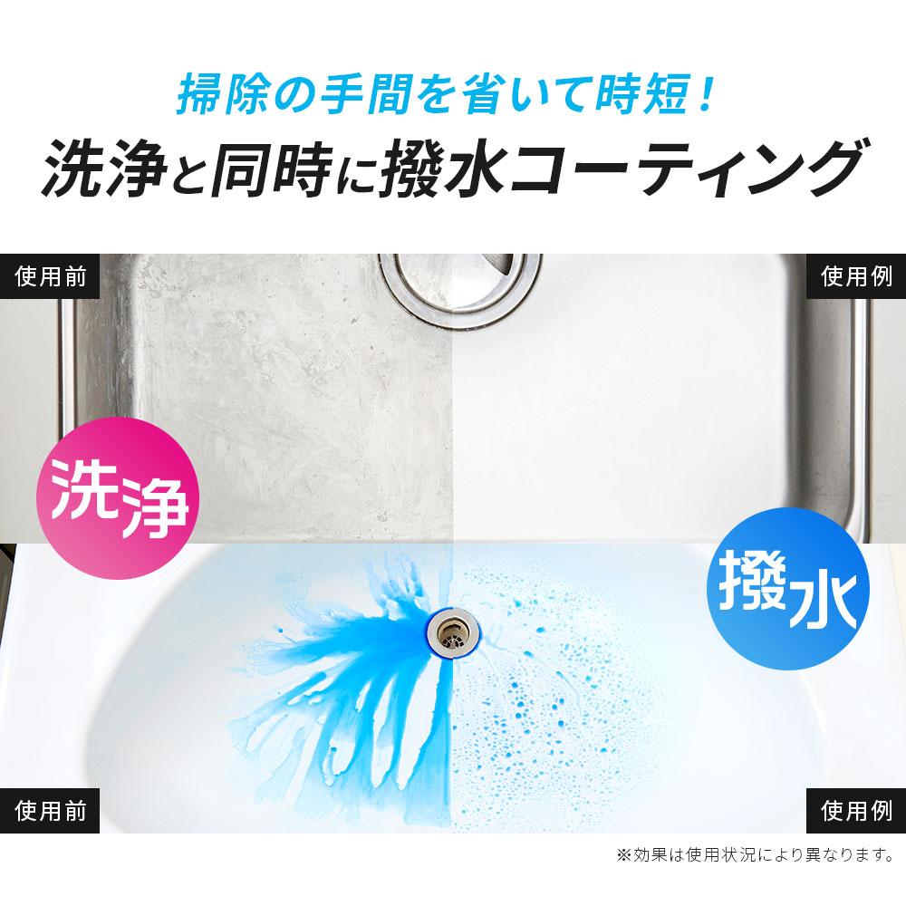洗浄と撥水コートスプレー