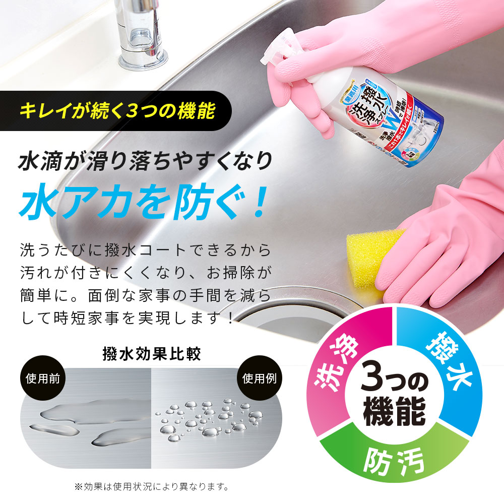 洗浄と撥水コートスプレー
