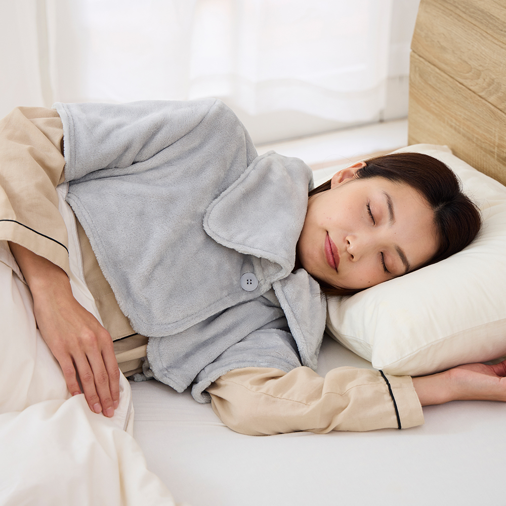 フランネル肩口あったか着る毛布