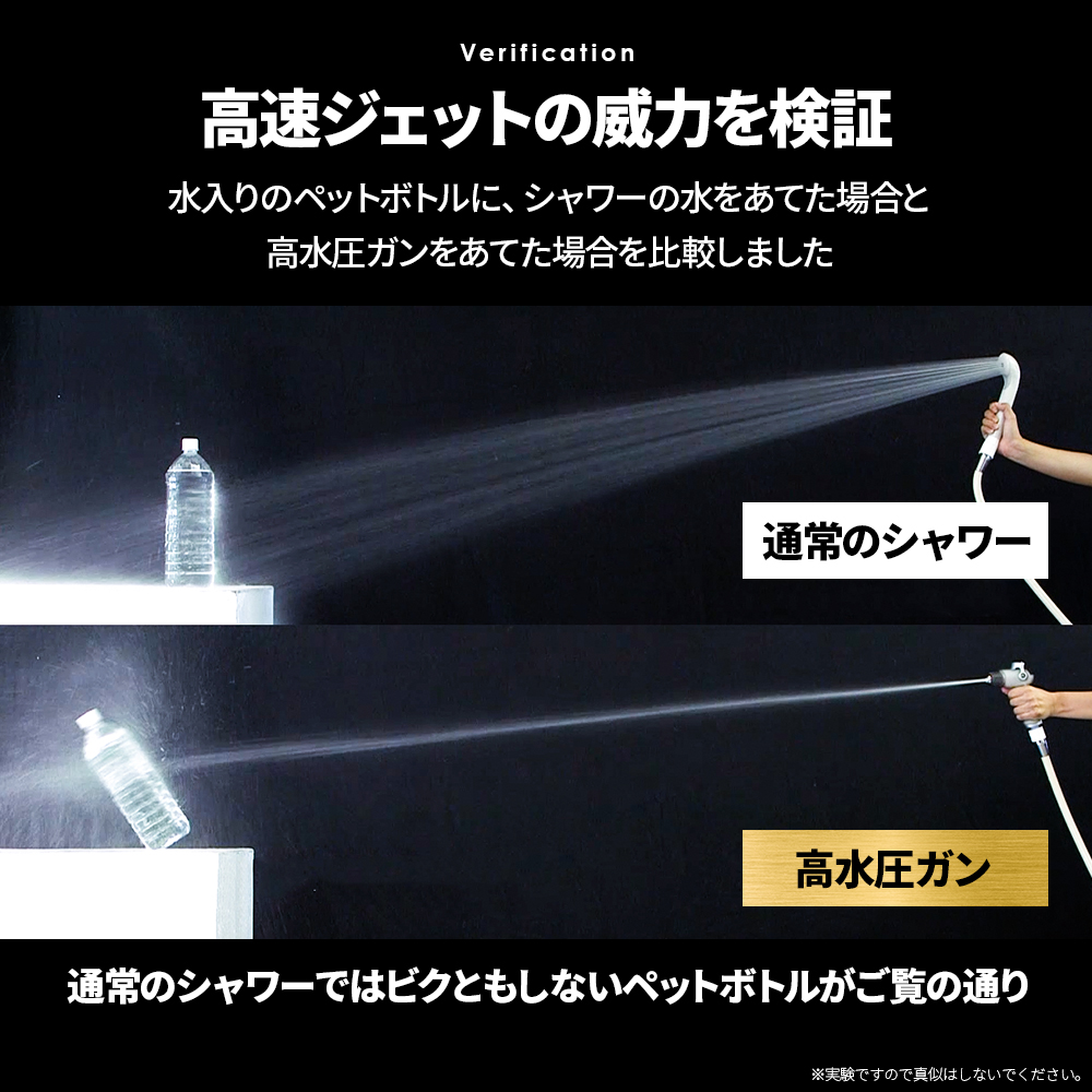 バスルーム洗浄用 高水圧ガン フック付き ホワイト ワンタッチ付け替え 手を使わずに掃除がしやすいグッズ 浴室掃除 