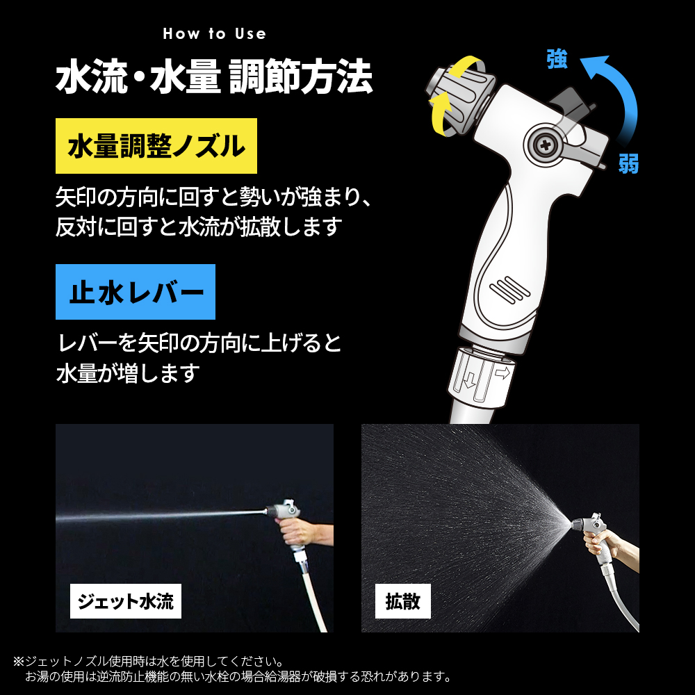 バスルーム洗浄用 高水圧ガン 使用方法