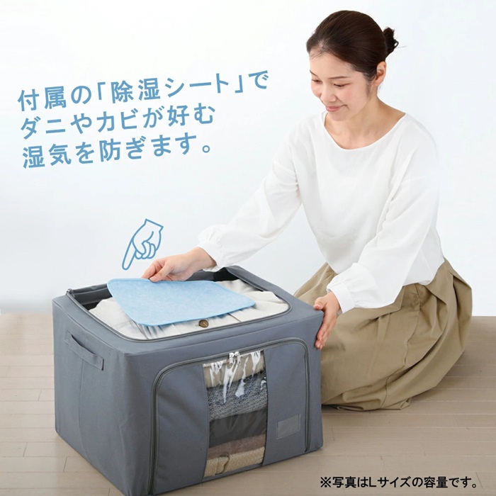 除湿消臭収納ボックスM 衣替え 衣類収納 衣類ケース 布 折りたたみ