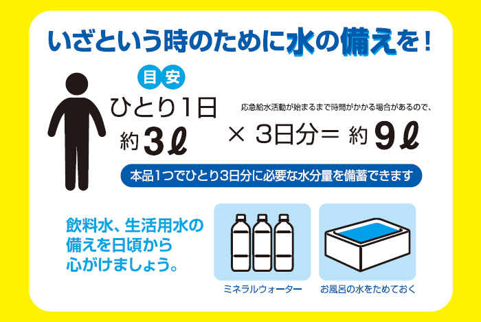 防災用薄型ウォーターバッグ　9L