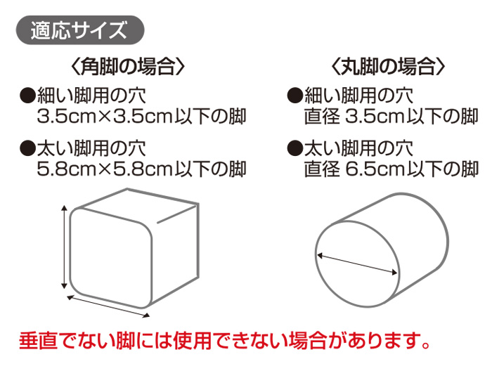 テーブルの高さをあげる足