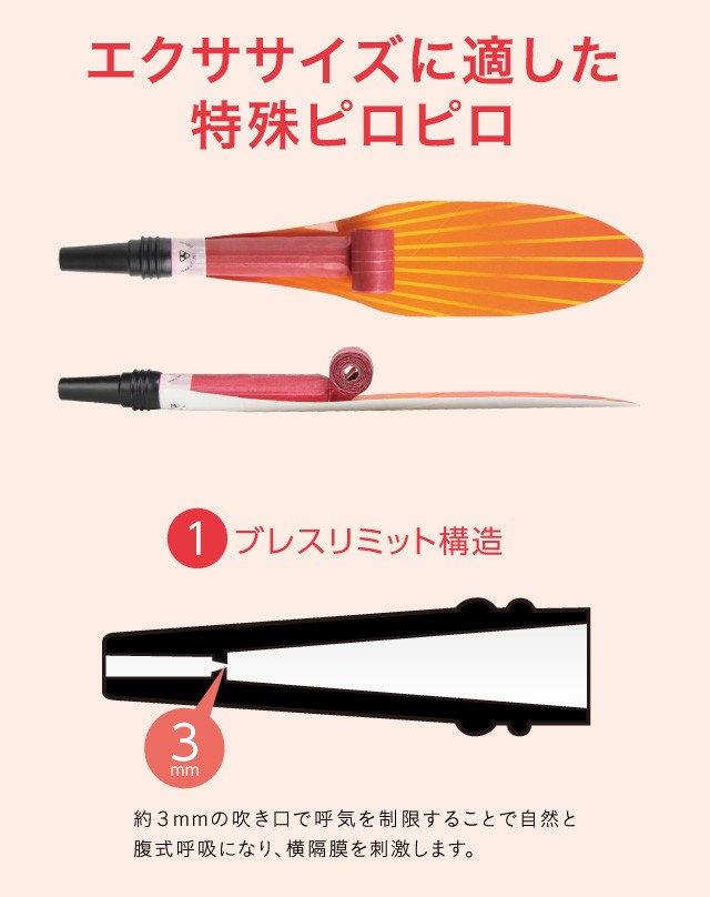 腹式呼吸エクサ ロングピロピロ ストロング ピロピロ笛 吹き戻し 腹式呼吸 ロングブレス ダイエット 巣ごもりグッズ