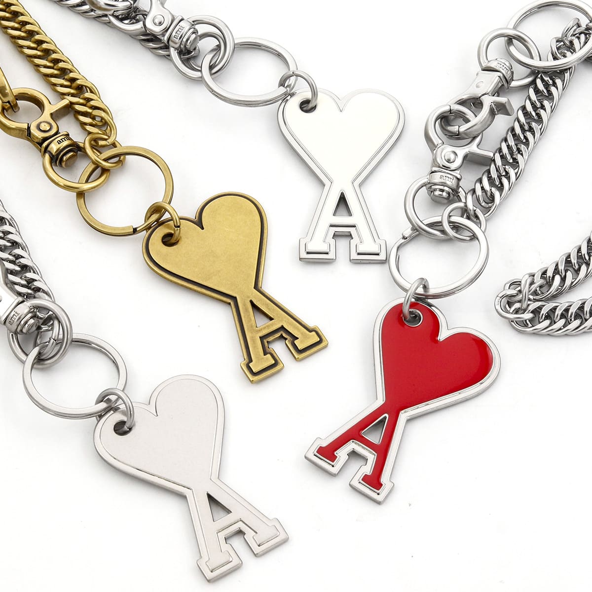 アミパリス AMI PARIS メンズ レディース キーリング チェーン付き