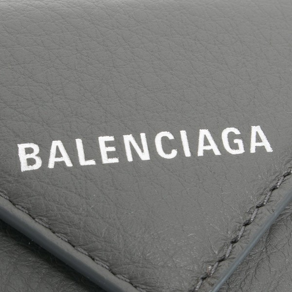 BALENCIAGA-バレンシアガ-三つ折り❤️ペーパー 財布 グレー BALENCIAGA（バレンシアガ） 財布 三つ折り ミニ財布 グレー 灰色