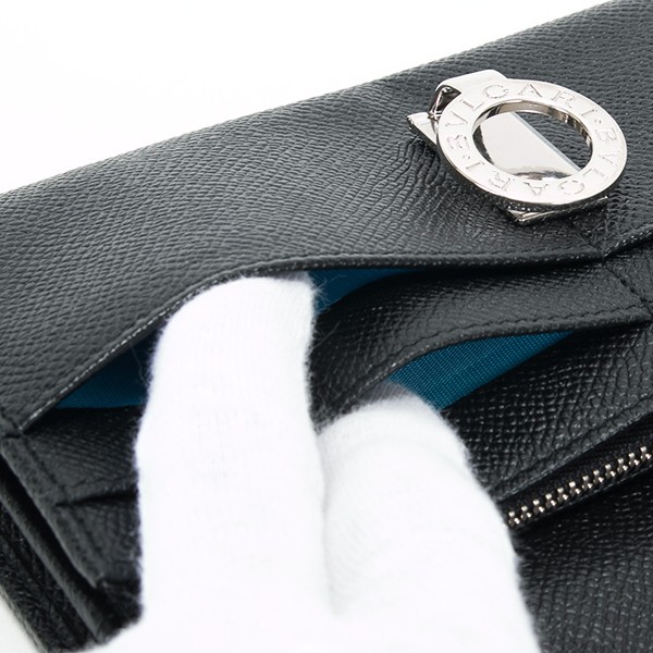 ブルガリ 財布 メンズ 長財布 正規品 30414 BVLGARI ブラック 黒 ファスナー レディース 小銭入れ付き 名入れ ギフト プレゼントの画像