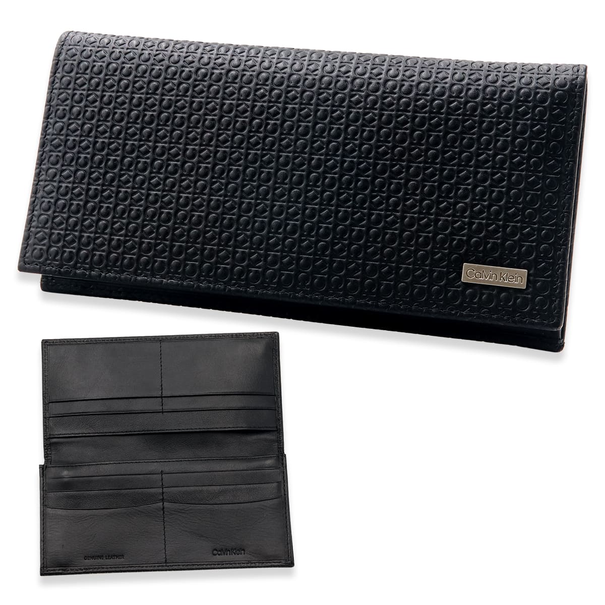   長財布 ブラック シンプル エンボスロゴ CKロゴ ☆カルバンクライン Calvin Klein☆CKロゴ長財布 ブラック 女性