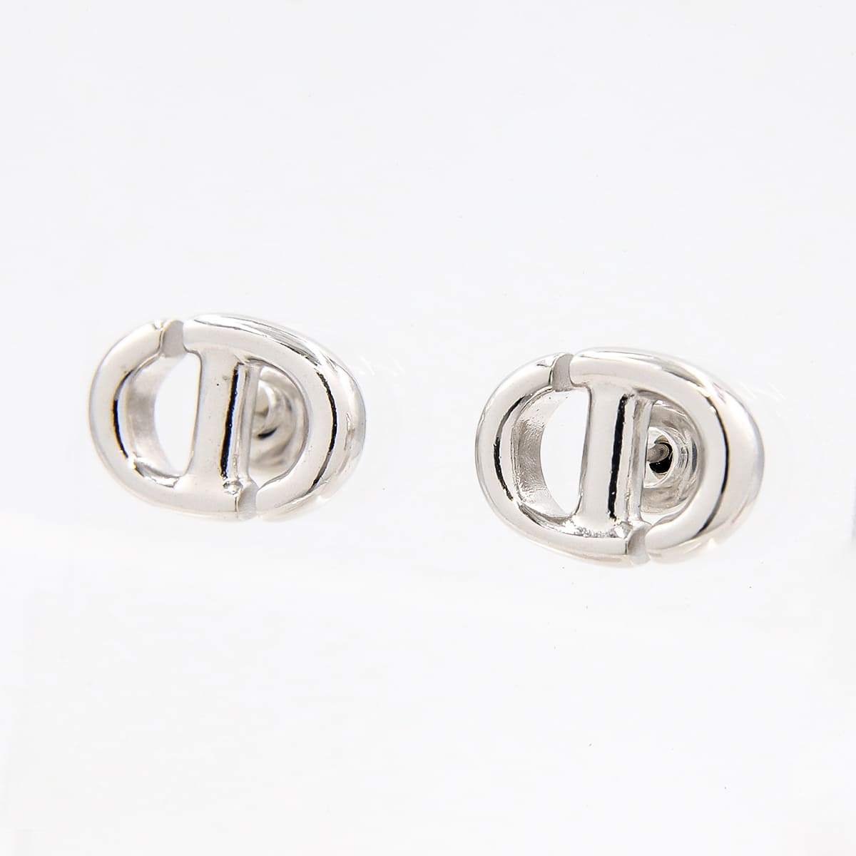 【新品同様】Dior シルバー ピアス 片耳 専用ボックス付き Christian Dior ディオール ピアス レディース DIOR CD NAVY