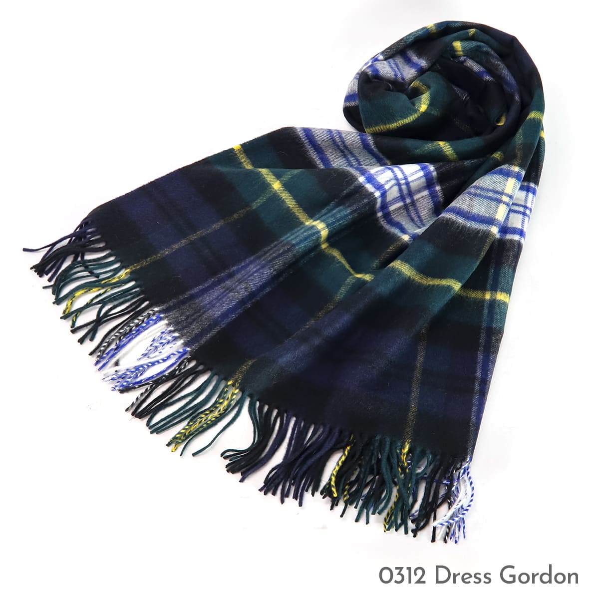 美品 ジョンストンズ カシミヤ100％ 中判ストール ブルー チェック Johnstons of Elgin（ジョンストンズ オブ エルガン） ジョンストンズ