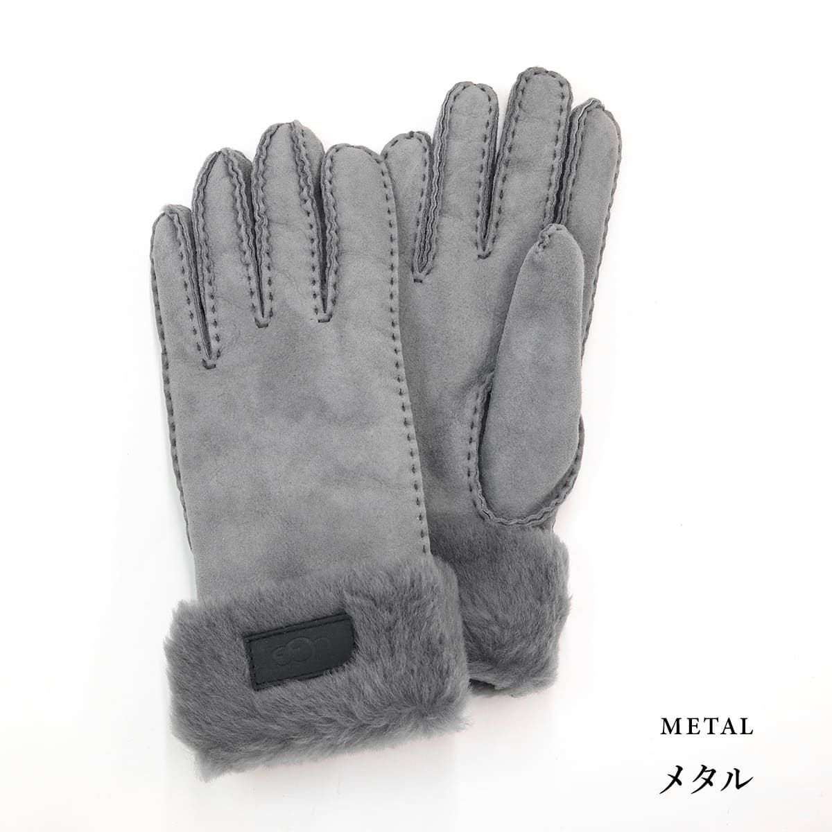 UGG アグ 【新品タグ付き】 レザー手袋 牛革 キャメル 内側シープスキン M UGG（アグ） 手袋 Sheepskin Tech Glove シープスキン テック グローブ
