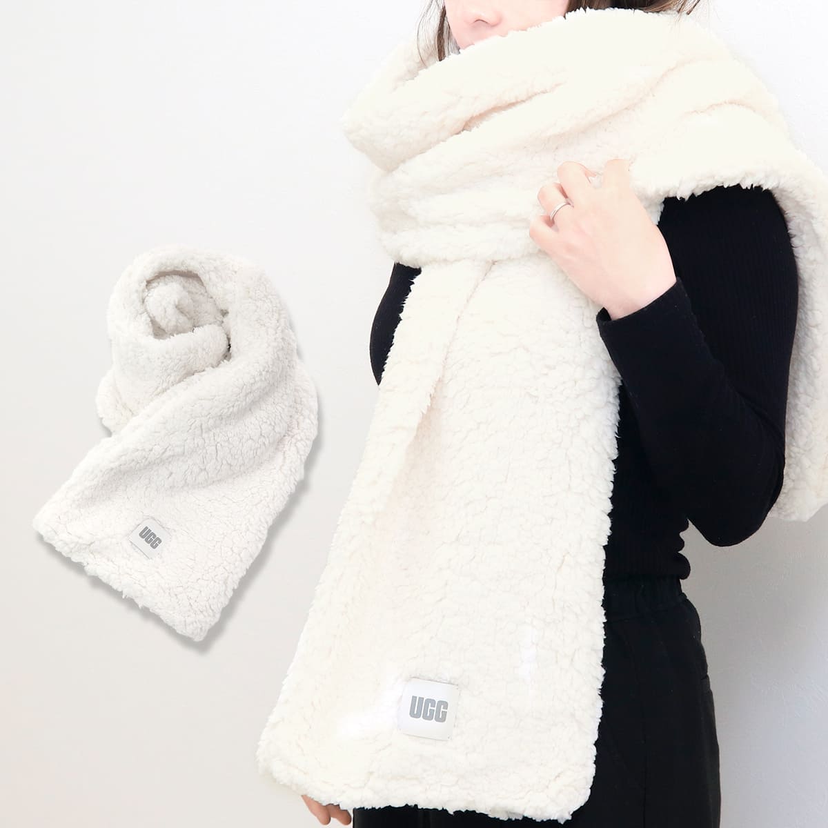 UGG マフラー アグ マフラー レディース ストール マフラー シェルパ オーバーサイズド スカーフ ボア SHERPA OVERSIZED SCARF 20052 クリスマスプレゼント 女性 彼女 通販 2025