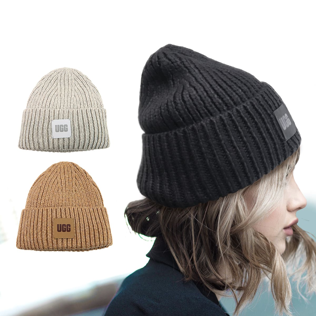 【日本未発売】新品未使用正規品‼️UGG チャンキー　リブ　ビーニー UGG レディース ニット帽 帽子 チャンキー リブ ビーニー CHUNKY RIB