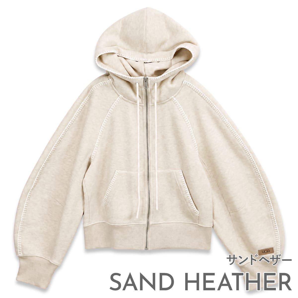 UGG パーカー ベージュ Sサイズ UGG アグ パーカー レディース 1180556 CLASSIC FULL-ZIP HOODIE