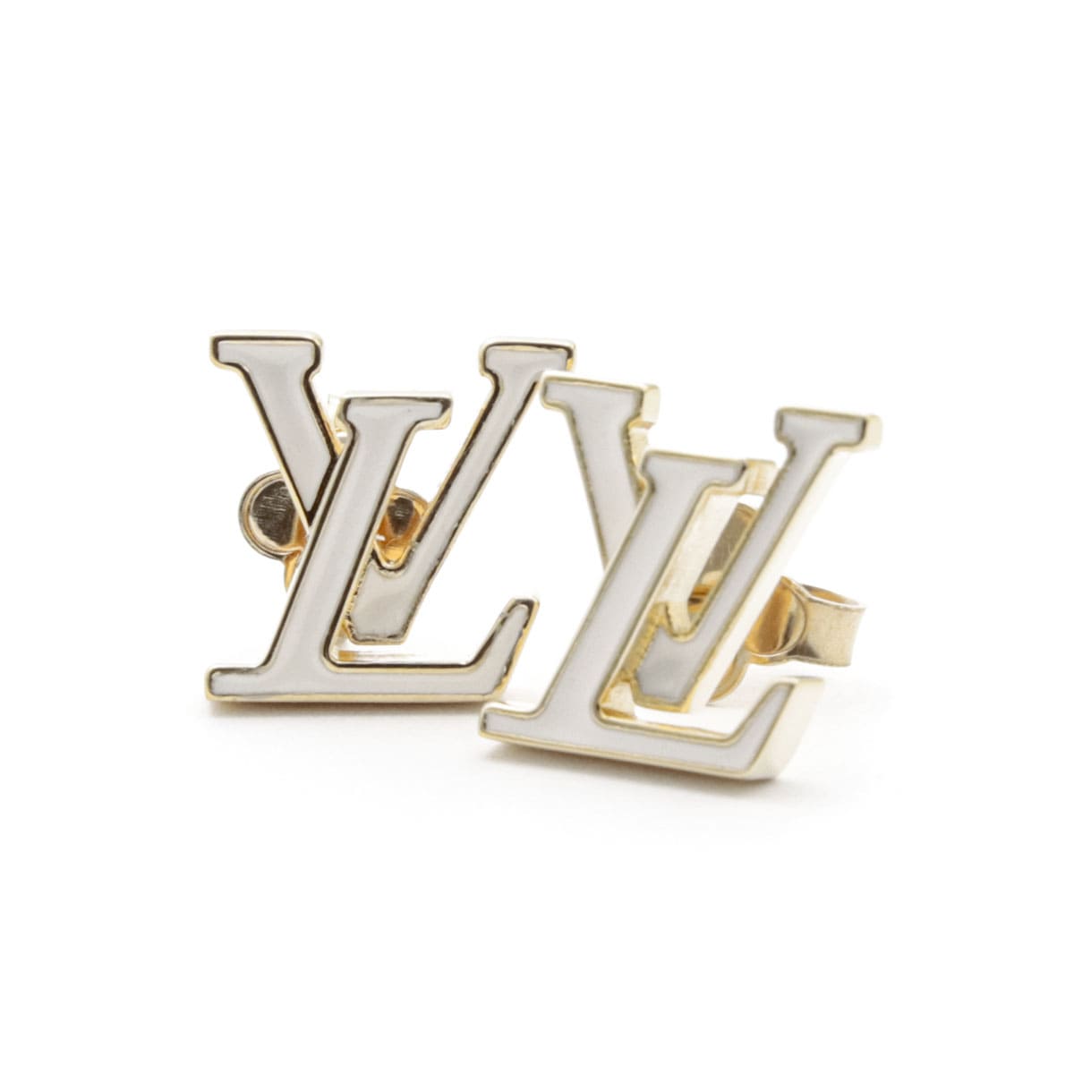 ルイヴィトン ピアス LV アイコニック エナメル M01090 ホワイト LV