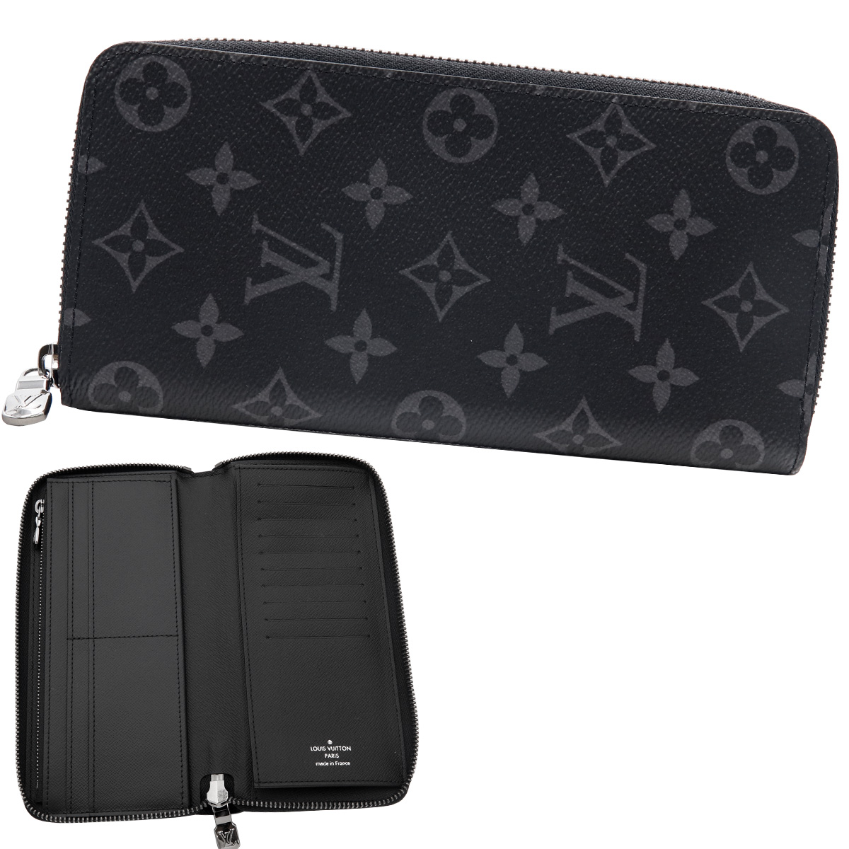 美品 ヴィトン エクリプス ヴェルティカル ラウンドファスナー 長財布 LOUIS VUITTON ルイヴィトン財布 長財布 ラウンドファスナー