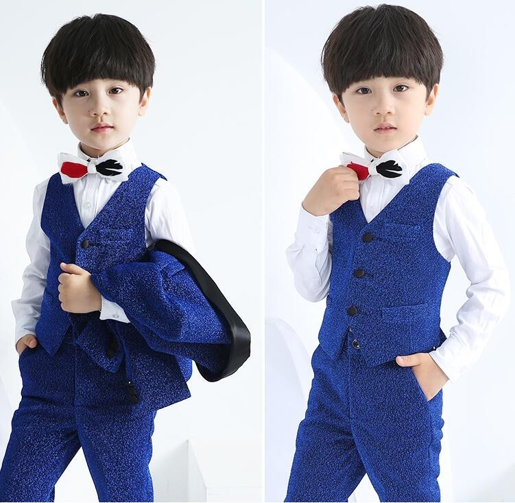 子供スーツ おしゃれ 入学式 七五三 フォーマル 結婚式4点セット タキシード シャツ 男の子 ジャケット 一つボタン 110cm 160cm キッズスーツ 卒業式 Antoniodomingo Es