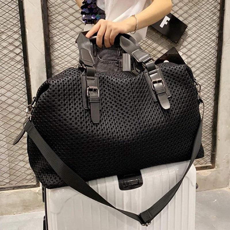 ボストンバッグ メンズ 2WAY ショルダーバッグ メッシュ 小物 かばん 鞄 大容量 大きめ 大きい 軽量 ジム 旅行 トラベル｜leadmen｜02