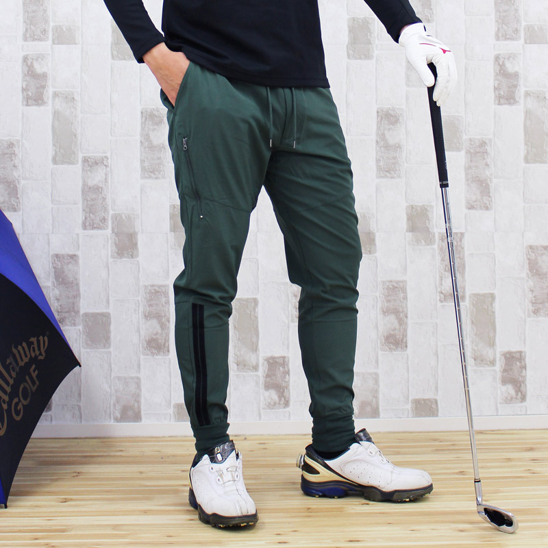 ゴルフパンツ メンズ ゴルフウェア ジョガーパンツ ストレッチ 伸縮 サイドライン リップストップ素材 スポーツウェア イージーパンツ ボトムス ズボン
