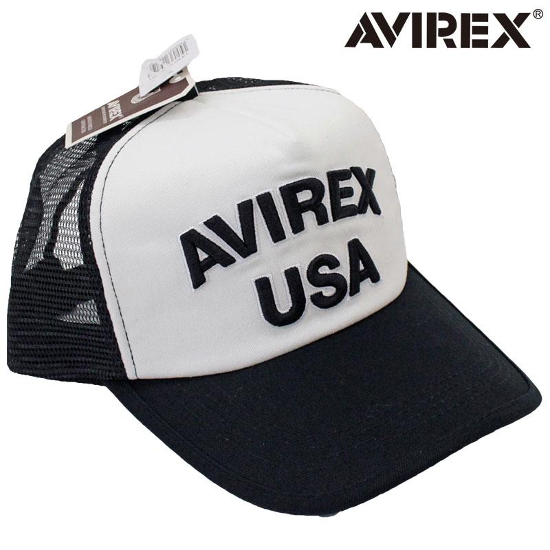 AVIREX アビレックス USA ロゴ刺繍り 無地 メッシュキャップ ユニセックス 男女兼用 帽子｜leadmen｜02