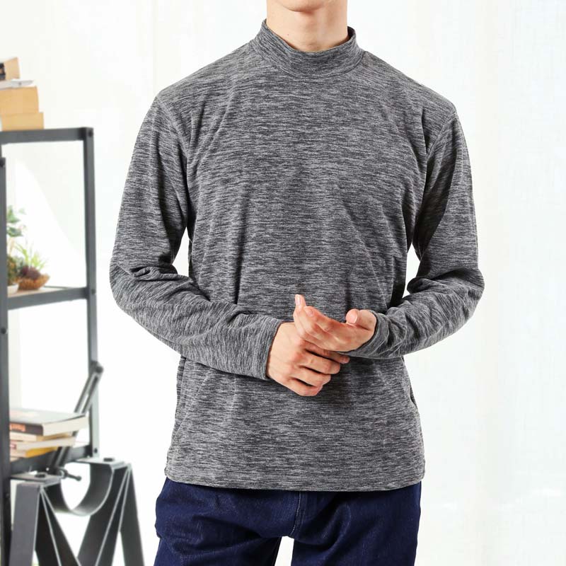 フリース メンズ モックネック ハイネック タートルネック 暖あったか