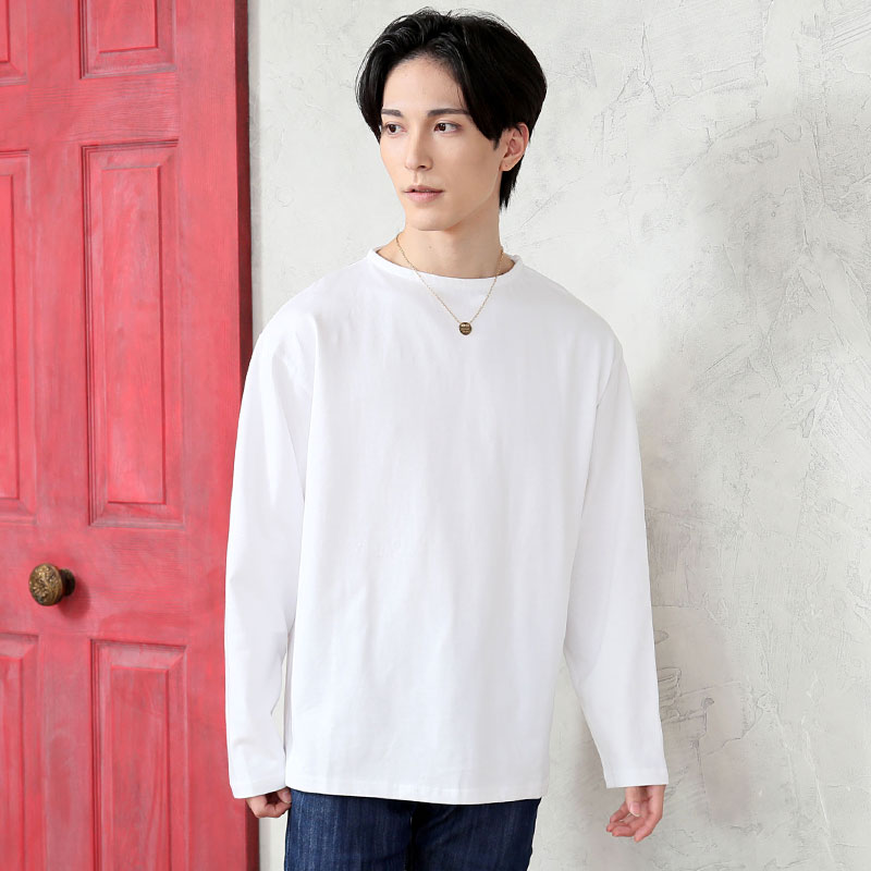 ロングTシャツ メンズ 長袖 Tシャツ ワイドシルエット ヘビーウェイト