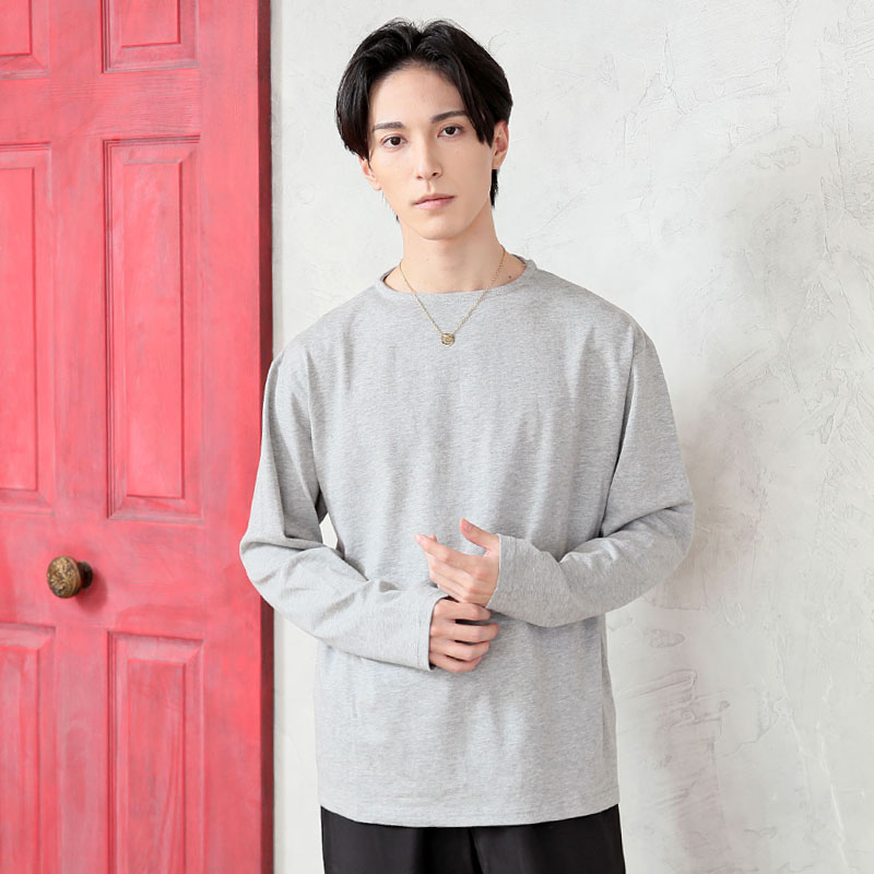 ロングTシャツ メンズ 長袖 Tシャツ ワイドシルエット ヘビーウェイト