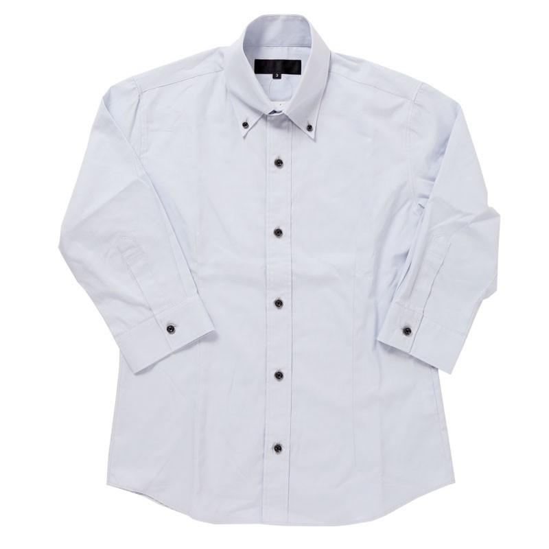 シャツ メンズ ドレスシャツ ブロード 日本製 国産 デュエボットーニ 7分袖 半袖 無地 シンプル 白シャツ 七分袖｜leadmen｜05