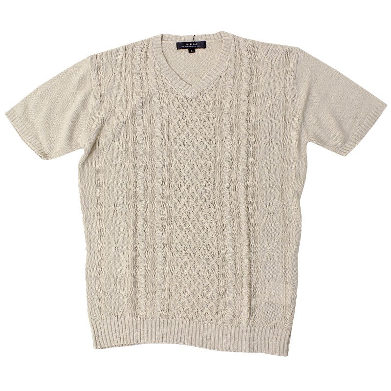 サマーニット メンズ ニット サマーセーター 半袖 Tシャツ 無地 ケーブルニット Vネック 綿麻 カットソー コットン リネン 春 夏 トップス S Tops 1 Lead メンズファッション通販 Leadmen 通販 Yahoo ショッピング