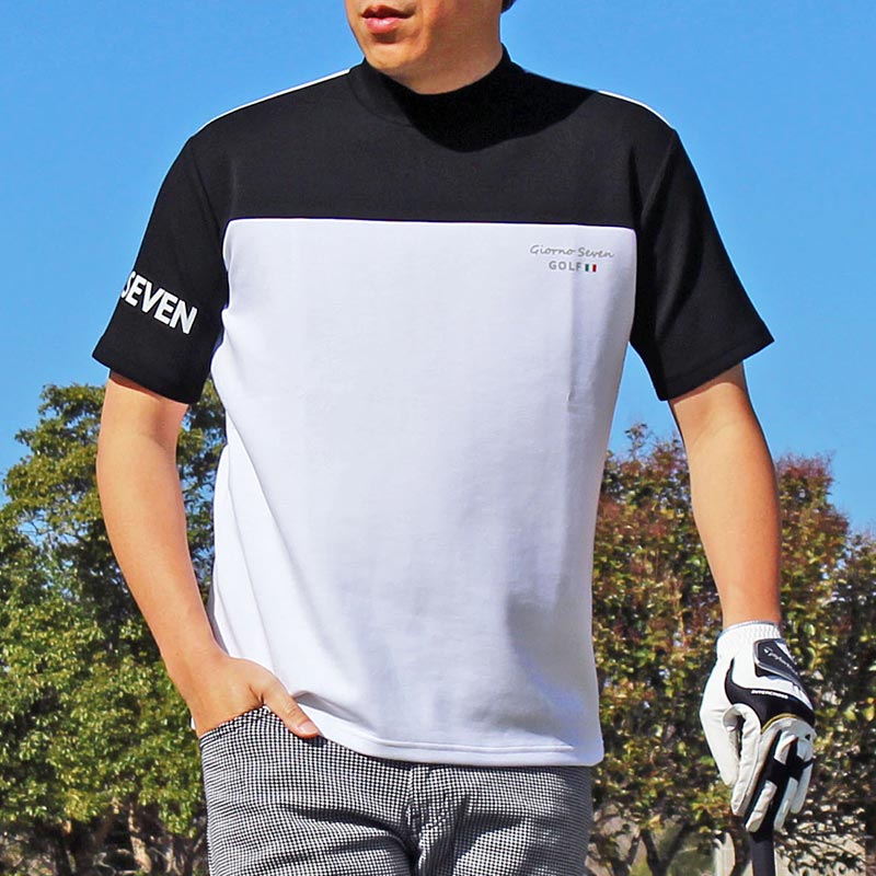 ゴルフウェア ハイネックシャツ メンズ モックネック 接触冷感 GIORNO